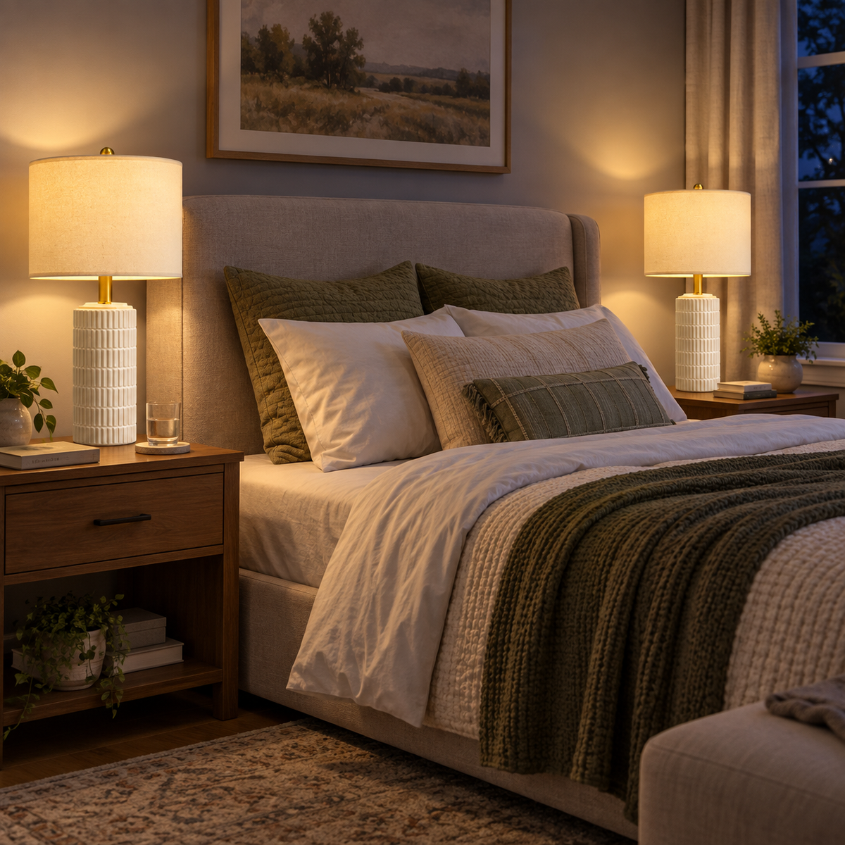 PoKat 20.75" Modern Ceramic Table Lamps — Set of 2